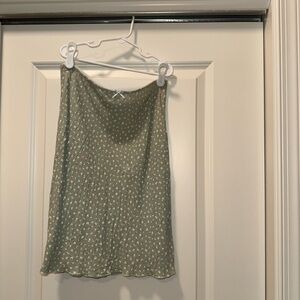 Green Floral Print Skirt